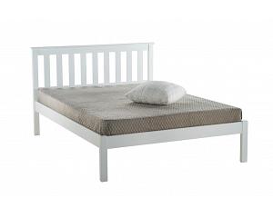 4ft Small Double Denby White Wood Painted Shaker Style Bed Frame